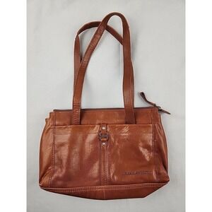 Spikes and Sparrow Medium 100% Leather Shoulder Bag Purse Cognac Brown